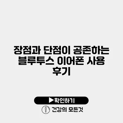 장점과 단점이 공존하는 블루투스 이어폰 사용 후기