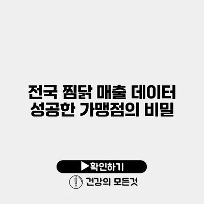 전국 찜닭 매출 데이터 성공한 가맹점의 비밀