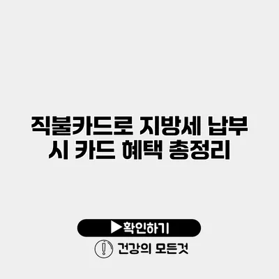직불카드로 지방세 납부 시 카드 혜택 총정리