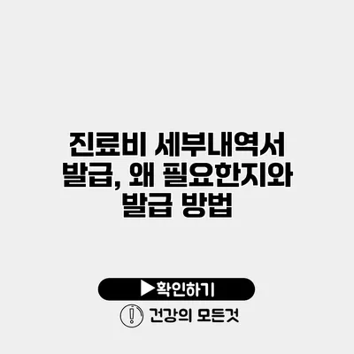 진료비 세부내역서 발급, 왜 필요한지와 발급 방법
