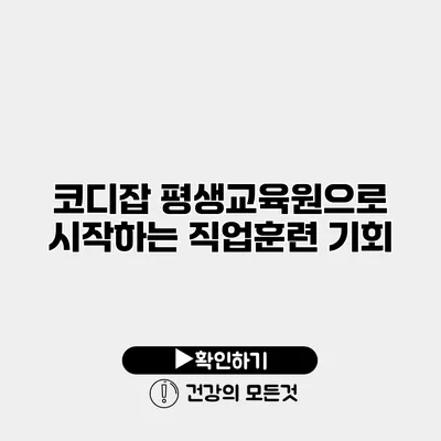 코디잡 평생교육원으로 시작하는 직업훈련 기회