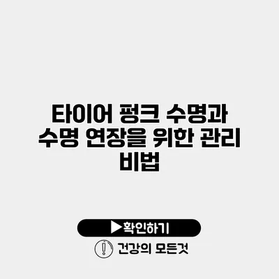 타이어 펑크 수명과 수명 연장을 위한 관리 비법