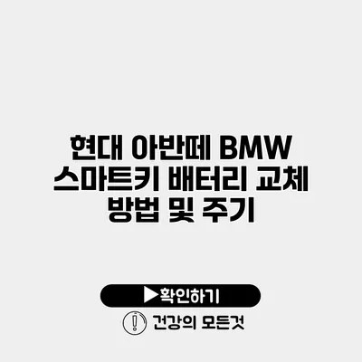 현대 아반떼 BMW 스마트키 배터리 교체 방법 및 주기