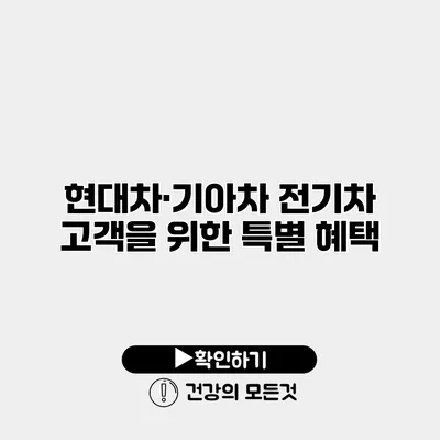 현대차·기아차 전기차 고객을 위한 특별 혜택