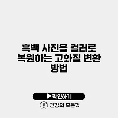 흑백 사진을 컬러로 복원하는 고화질 변환 방법